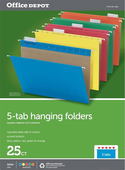 Buy Office Depot® Brand Hanging File Folders, Letter Size, 100% ...