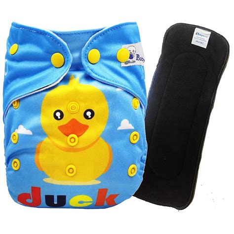 Babymoon 1 Cloth Diaper with 5Layers Grey Insert Premium Adjustable Re ...
