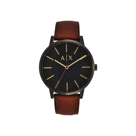 Armani Exchange Mens Leather Analogue Watch - AX2706I (Black_Free Size ...