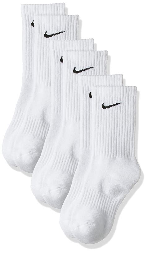 Nike Unisex Performance Cushion Crew Training Socks (3 Pair), WHITE, M ...