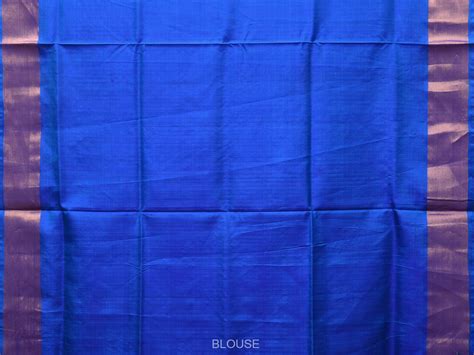 Dark Blue Uppada Silk Handloom Saree with Body Buta and Checks Design