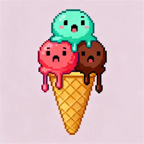 Free Triple Scoop Joy Photo - Pixelart, Icecream, Kawaii | Download at ...