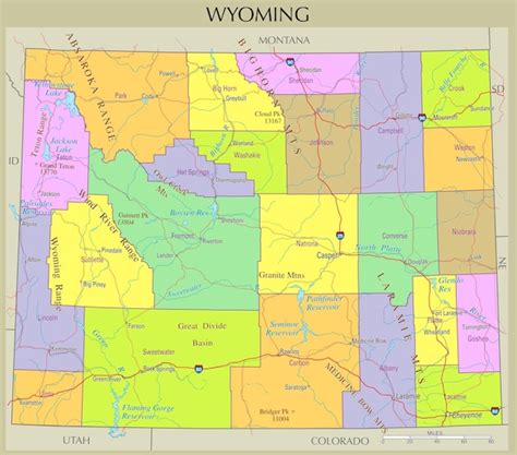 Mapa de Wyoming, Estados Unidos | Vetor Premium