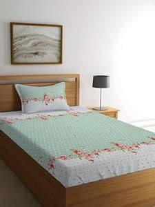 Home Stylish 280 TC Floral Print Ezyption Cotton 1 Single Bedsheet with ...