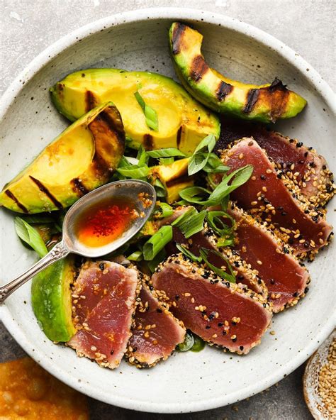 Major summertime vibes with this sesame seared ahi tuna & grilled ...
