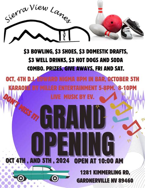 Bowling!!! Sierra View Lanes Grand Opening!!!, 1281 Kimmerling Rd #8 ...