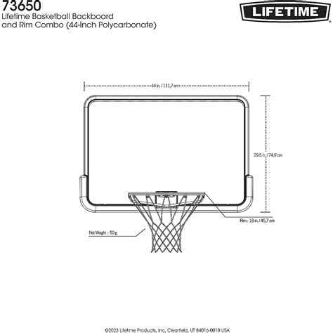 Lifetime 44 in Polycarbonate Basketball Backboard and Rim Combo | Academy