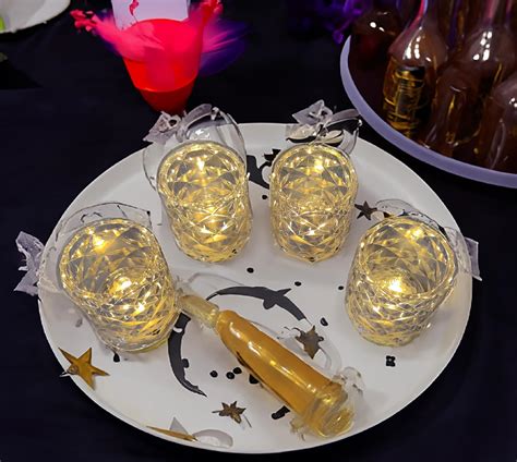 Buy BITONA® 4 Piece L E D Crystal Taquila Shot Glass on Off Feature ...