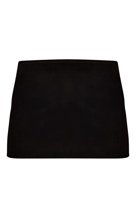 Black Suede Aline Mid Rise Mini Skirt | Co-ords | PLT