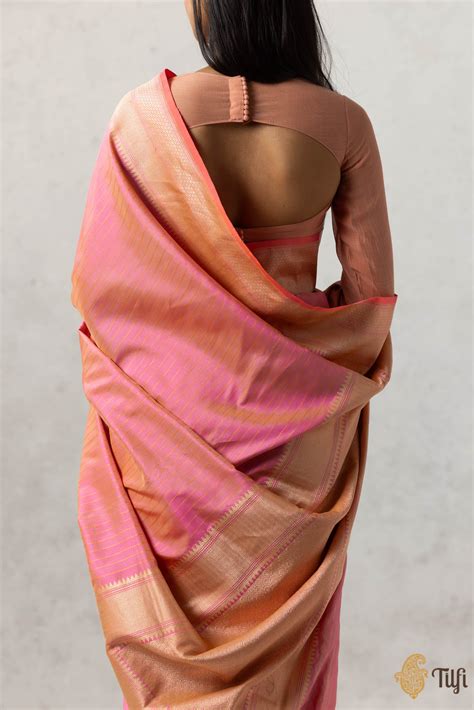 Pista-Pink Pure Katan Silk Banarasi Handloom Saree - Tilfi