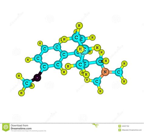 Tramadol Molecule Isolated on White Stock Illustration - Illustration of background, molecular ...