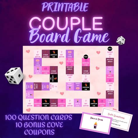Couple Board Game | Printable Board Game | Couple Drink Game | Date ...