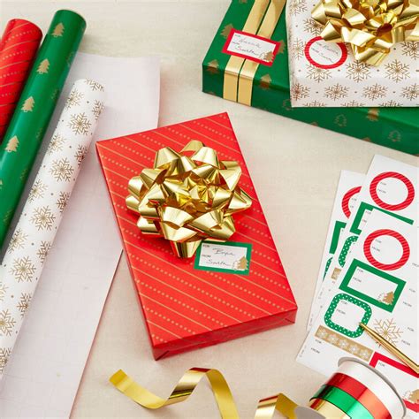 Christmas Gift Wrap Kit With Wrapping Paper, Bows, Ribbons and Tags ...