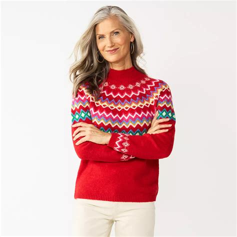 Women's Croft & Barrow® Fair Isle Sweater | Fair isle sweater, Sweaters ...