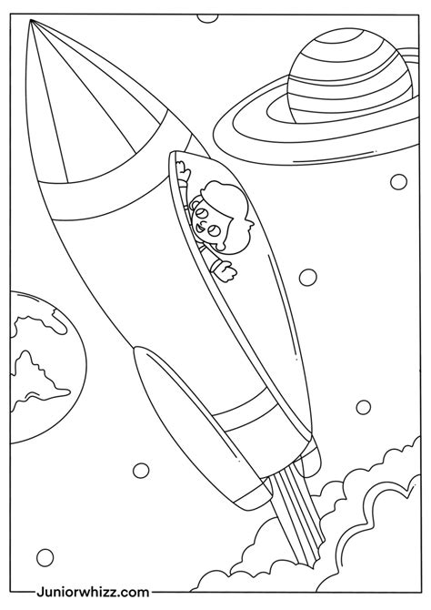 15 Rocketship Coloring Pages for Kids (Printable PDFs)