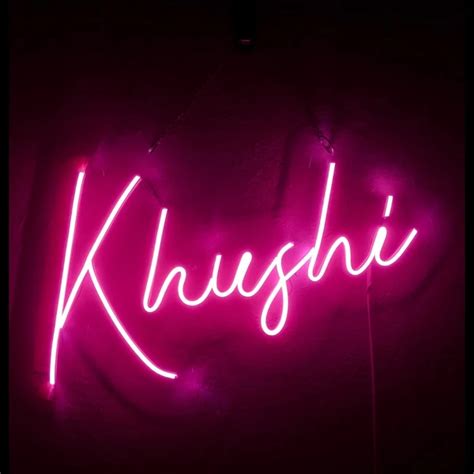 khushi name neon sign