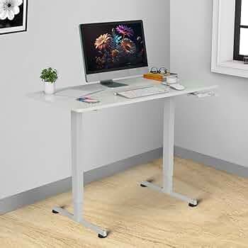 White Mulberry Manual Height Adjustable Desk | Ergonomic Design | Sit ...