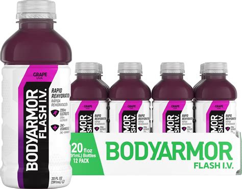 Amazon.com: BODYARMOR Flash I.V. Electrolyte Beverage, Grape, Hydration ...