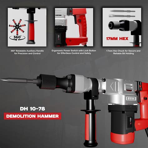 iBELL DH10-78 Demolition Hammer 1150W, 4100RPM, 230V, 17MM - 6 Months ...
