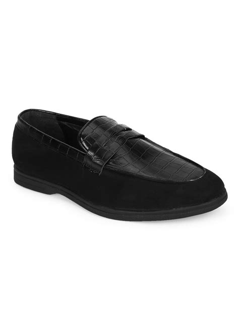 Black PU Croc Pattern Men's Loafers (TC-SM-5004-BLK) – Truffle Collection