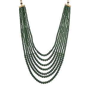 I Jewels 7 Layered Traditional Gold Plated Dulha Moti Mala Maharaja ...