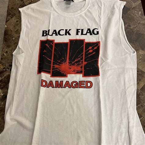 Black Flag shirt Sleeves cut Amazing condition... - Depop