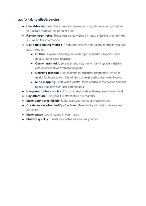 Importance of Time Management - tips for taking effective notes: Use ...