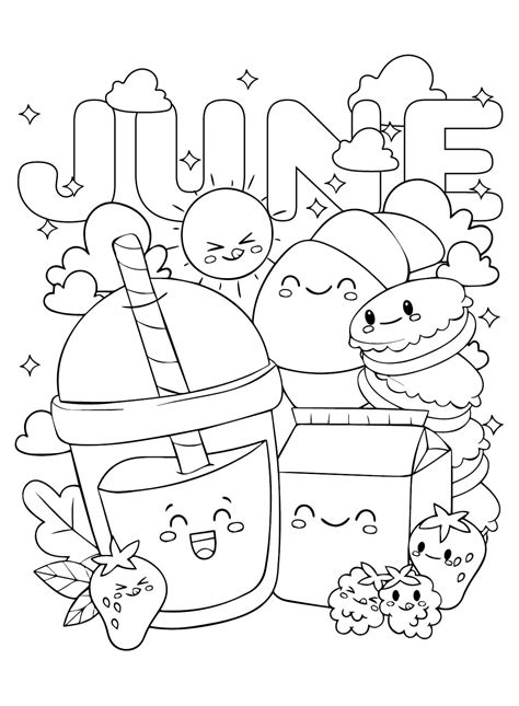 Fresh June coloring page - Download, Print or Color Online for Free