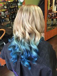 Colors That Go With Hair by Beautiful Blond To Blue Ombre Hair Using Pravana Colors That Go With Hair