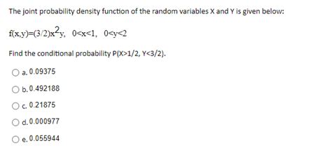 Image result for Joint Probability Density Function Examples