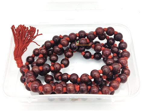 BRIJ HAAT Original Rosary Lal Chandan jaap japa mala 108+1 Beads of red ...