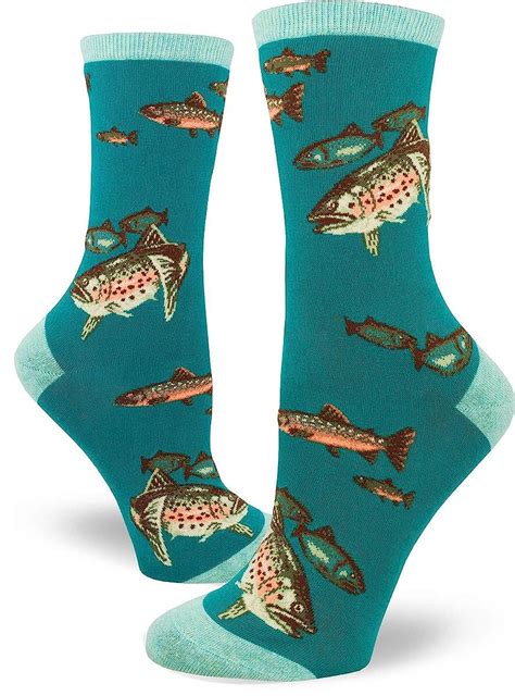 Buy ModSocks' Women's Trout Fishing Crew Socks in Deep Teal at Amazon.in