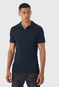 Men's Navy Polo Shirts | boohooMAN UK