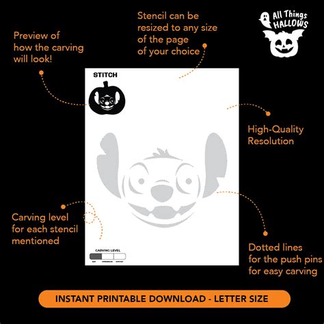 Stitch Pumpkin Stencil - Allthingshallows.com – AllThingsHallows