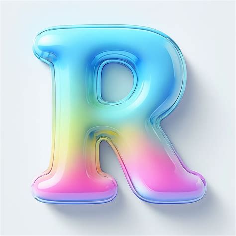 Vibrant 3D Letter R Monogram with Gradient and Glossy Finish Monogram - Playground