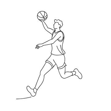 A drawing of a basketball player with the number 7 on it | Premium Vector