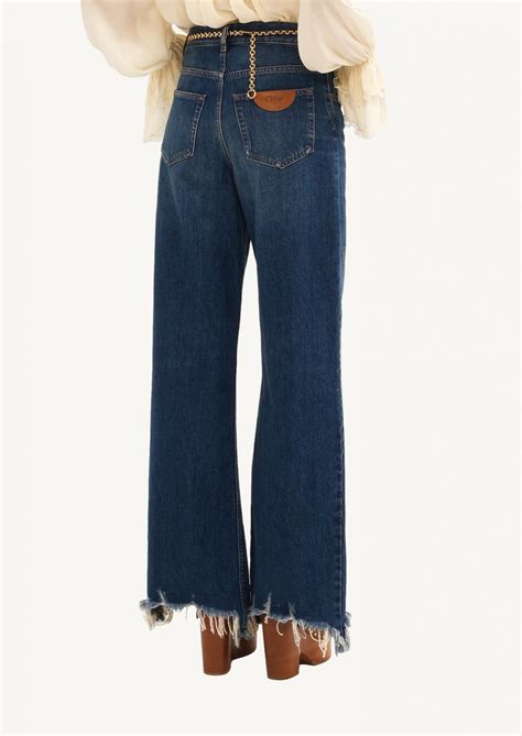 Midnight blue denim cropped jeans - Chloé