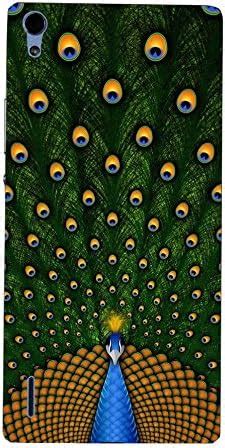 Fiobs Designer Back Case Cover for Huawei Ascend P7 (Animated Peacock ...