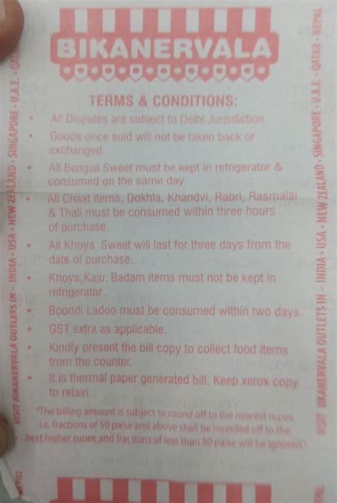 Menu at Bikanervala, Vrindavan