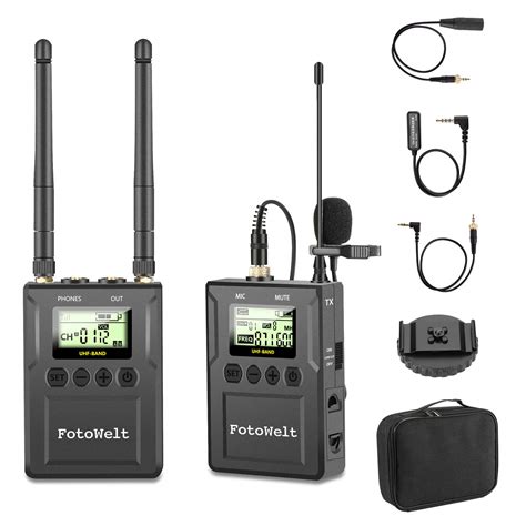 fotowelt Pixel 50-Channel Professional UHF Wireless Lavalier Microphone ...