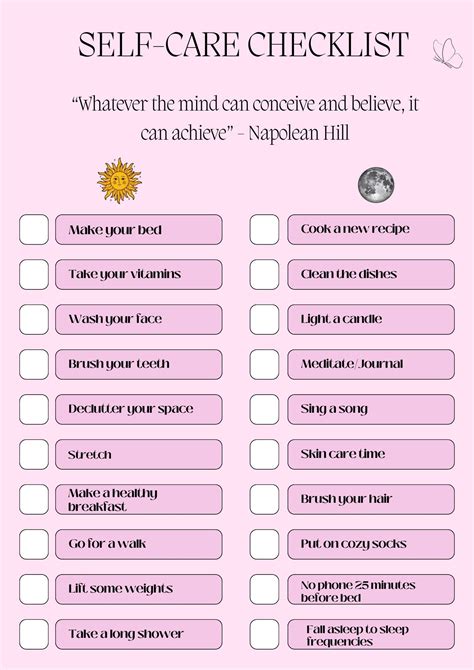 100% Printable Self-Care Daily Checklist and Digital Planner | Daily ...