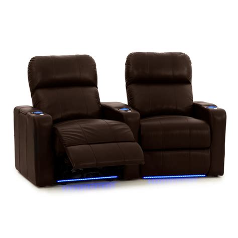 Turbo Xl700 Home Theater Seating Octane Brand Brown Leather Power ...