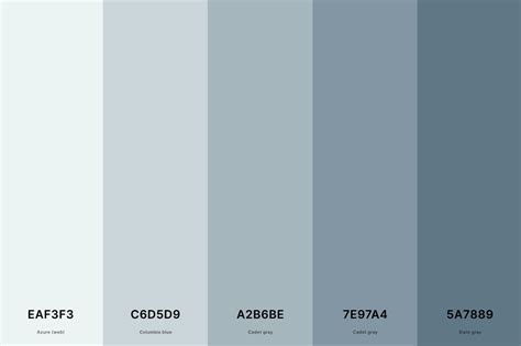 13. Cool Gray Color Palette Color Palette with Azure (Web) (Hex #EAF3F3 ...