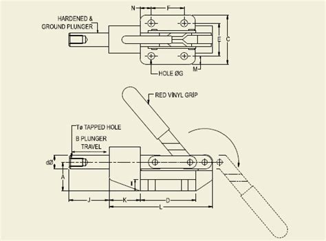 PUSH / PULL ACTION TOGGLE CLAMP - CENTRE BASE