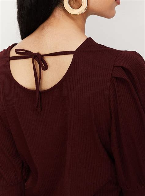 Buy Women Rib Knit Tie-Up Back Top Online at just Rs. 699.0 ...