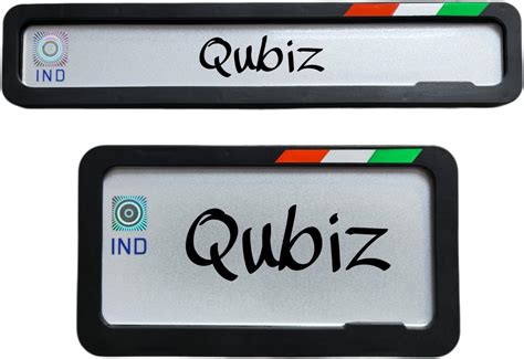 Qubiz Number Plates Frame,Holder, Protector - ABS Plastic Black HSRP ...