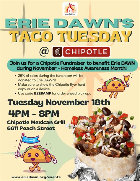 Erie DAWN's Taco Tuesday | Chipotle Fundraiser — Erie DAWN