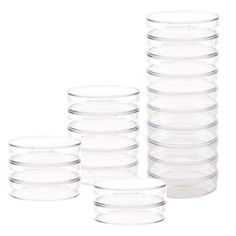 20 Pcs 90mm Plastic Petri Dish With Lid Sterile Bacterial | Desertcart ...