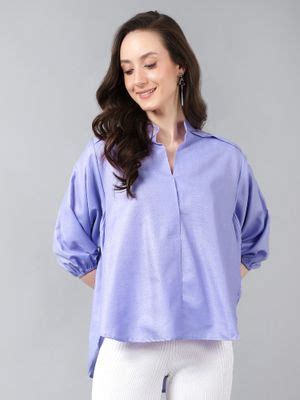 Buy Bani Women Mandarin Collar High Low Top Online