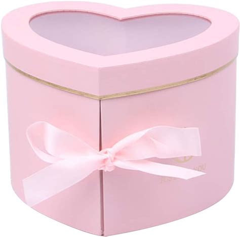Heart Shaped Flower Box with Clear Lid Double Layers | Ubuy India